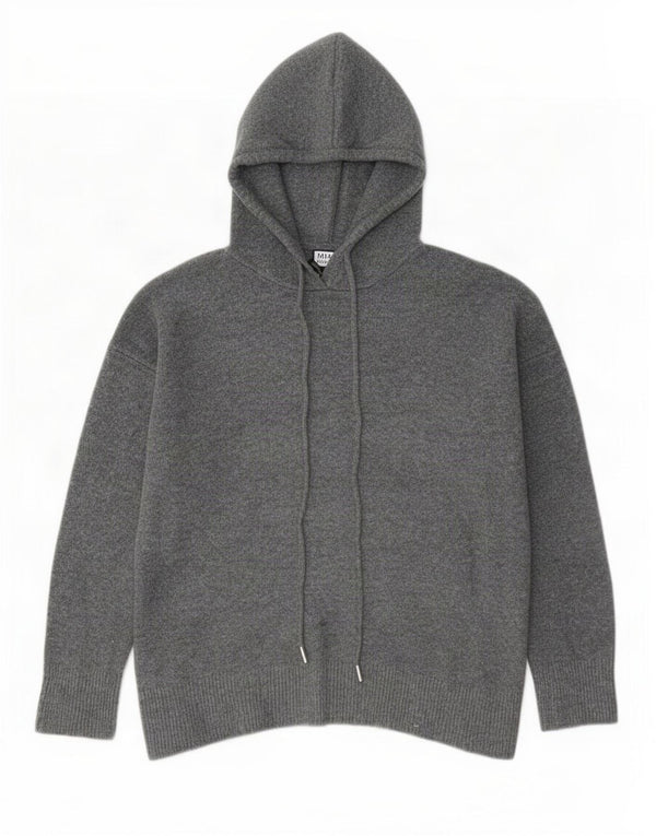 Maglione oversize con cappuccio da donna Zara UK 10 piccolo poliestere grigio