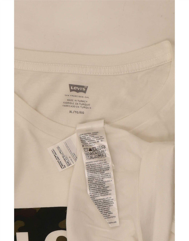 T-shirt grafica da uomo Levi's Top XL in cotone bianco