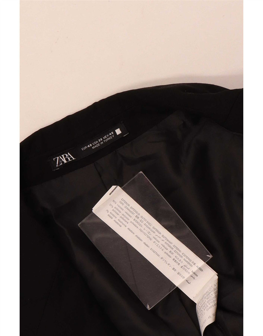Giacca blazer a 2 bottoni da uomo Zara EU 48 viscosa nera media