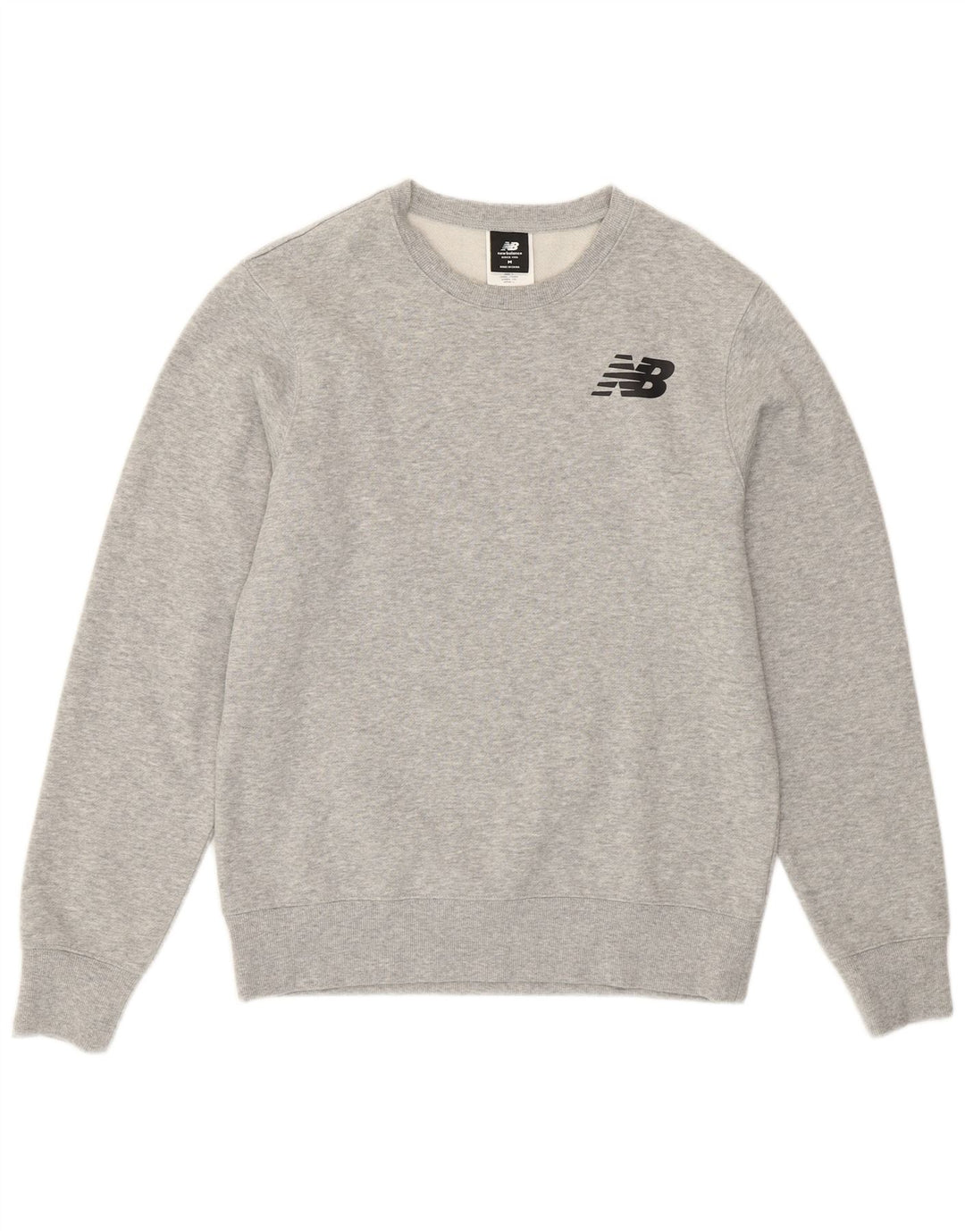 Felpa da uomo New Balance in cotone grigio medio
