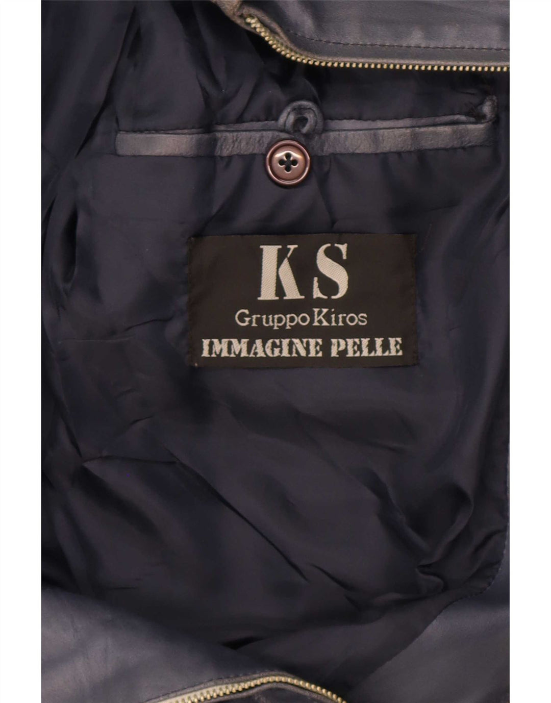 Giacca in pelle da uomo Kiros IT 52 XL Blu Navy