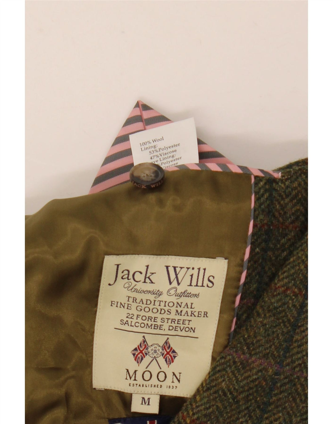 Giacca blazer a 3 bottoni da uomo Jack Wills UK 38 Lana verde medio