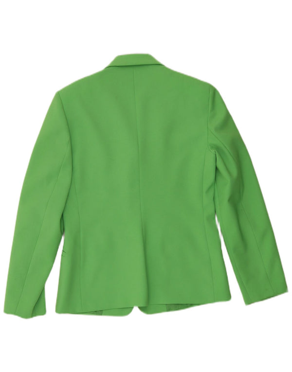 Giacca Blazer a 3 Bottoni da Donna Benetton IT 42 Verde Medio Poliestere