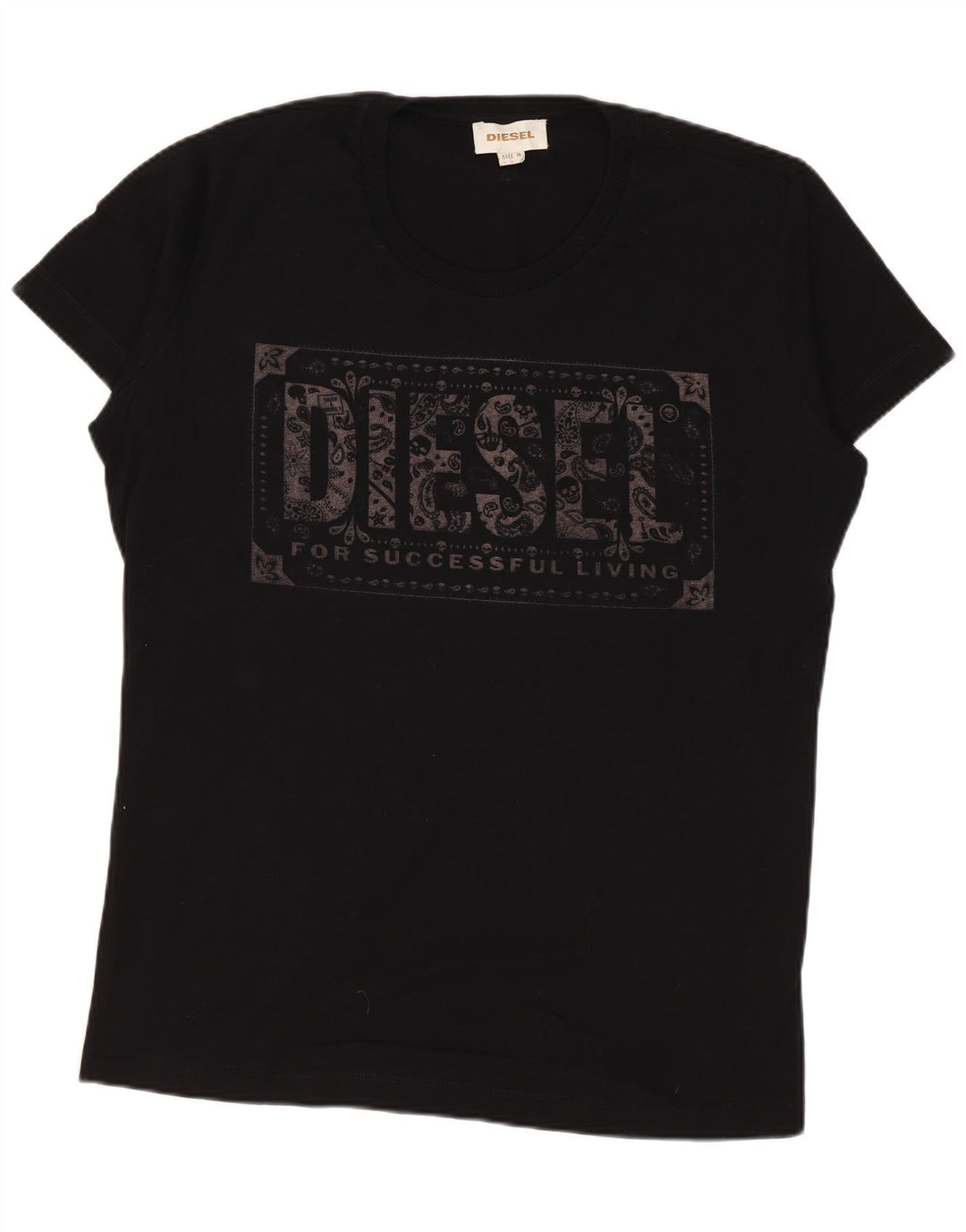 T-shirt grafica da uomo DIESEL Top in cotone nero medio
