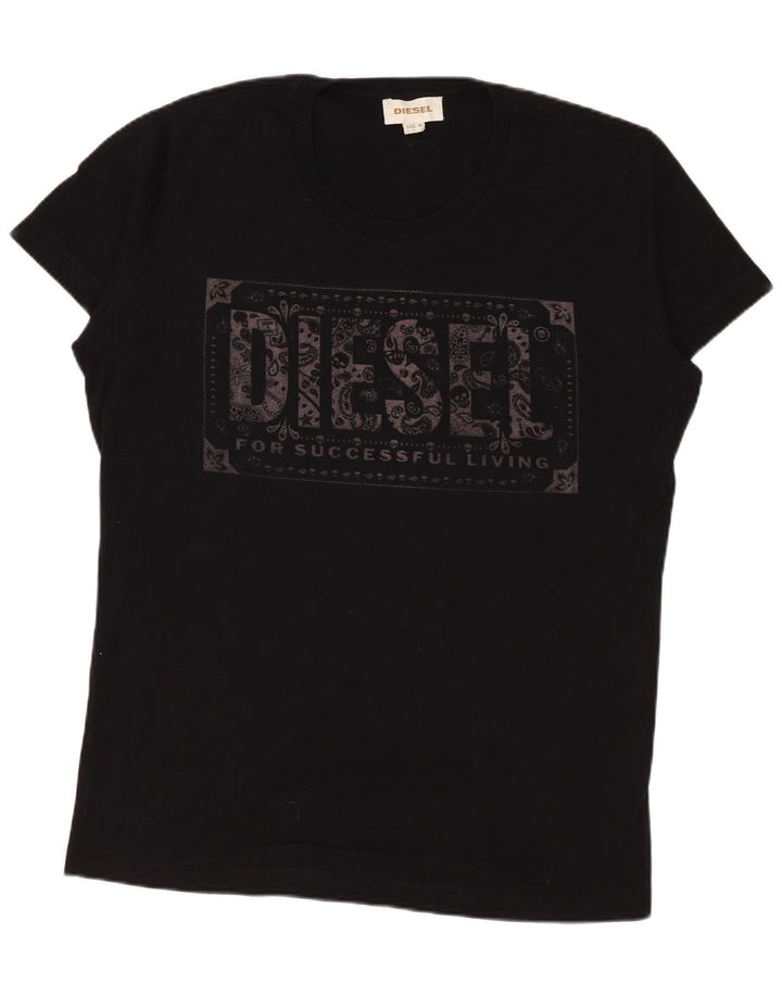 T-shirt grafica da uomo DIESEL Top in cotone nero medio