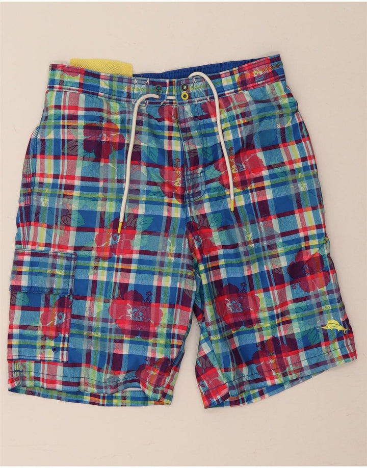Pantaloncini da bagno da uomo Tommy Bahama piccoli quadri blu