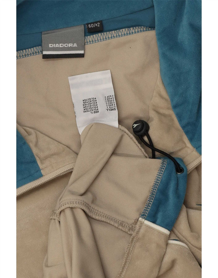 Giacca da tuta da uomo in velluto Diadora 3XL Poliestere color block beige