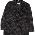 Giacca blazer a 3 bottoni lunga da donna NORMA UK 10 piccolo floreale nero