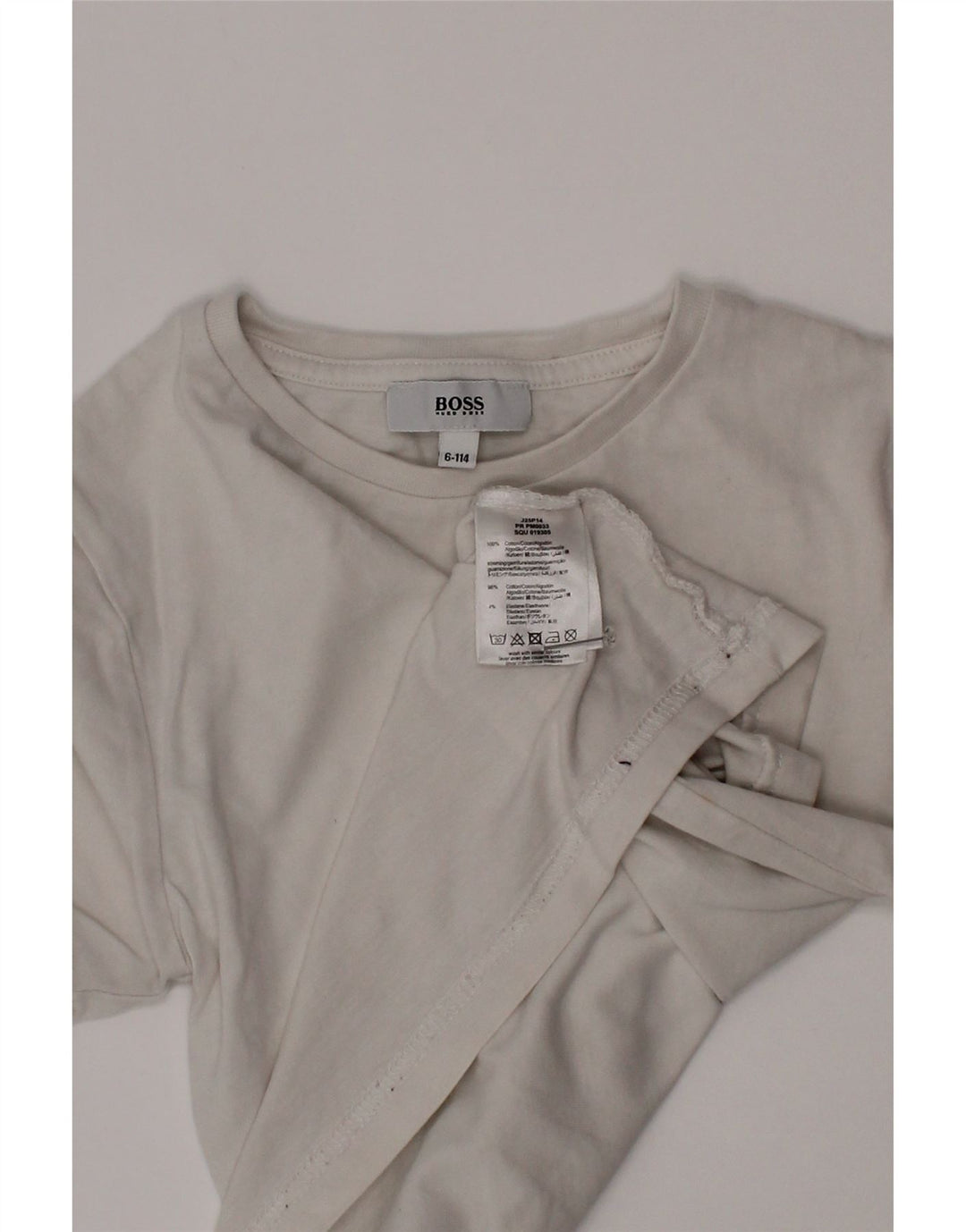 T-shirt da ragazzo Hugo Boss Top 5-6 anni in cotone bianco