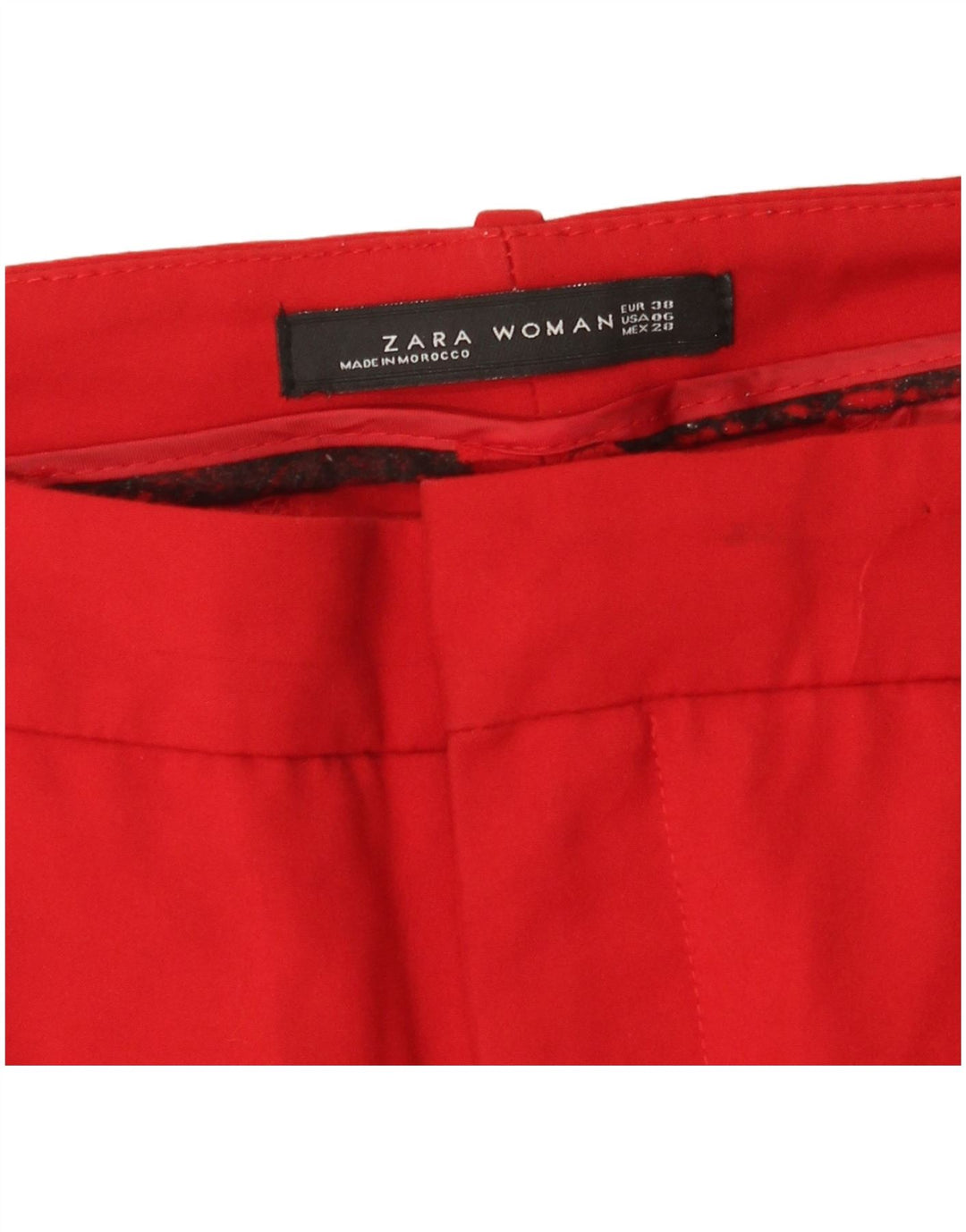 Pantaloni chino slim da donna Zara EU 38 piccoli W28 L28 rossi