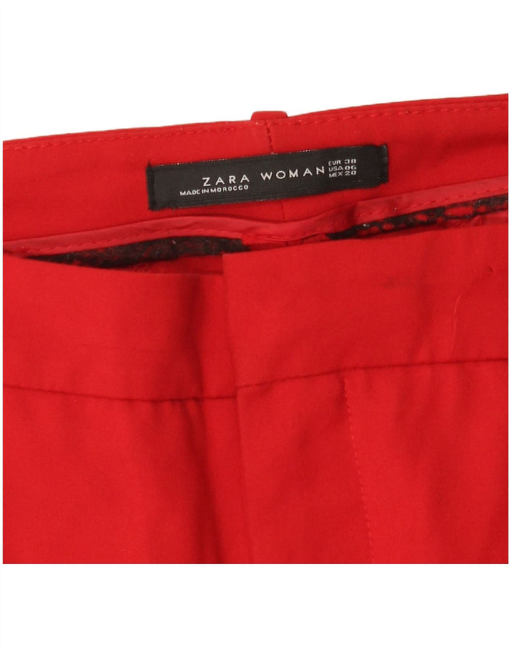 Pantaloni chino slim da donna Zara EU 38 piccoli W28 L28 rossi