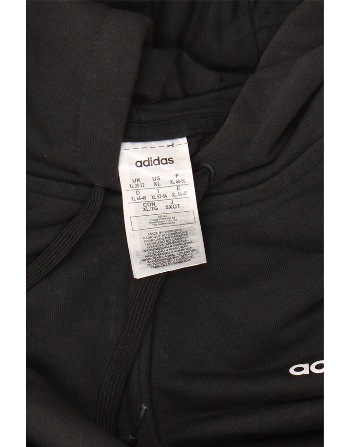 Felpa con cappuccio e zip da donna ADIDAS UK 20/22 XL Cotone nero
