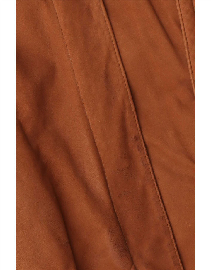 Cappotto in pelle vintage da uomo UK 40 grande marrone