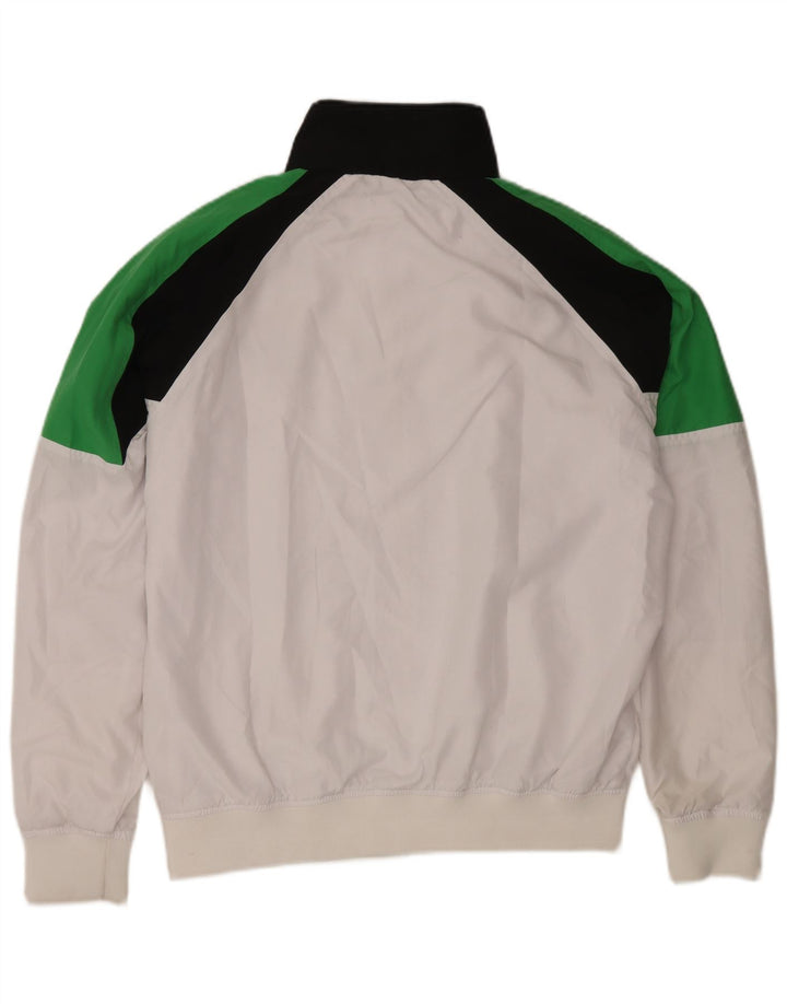 Giacca da ginnastica grafica da uomo Slam, grande, in poliestere color block bianco