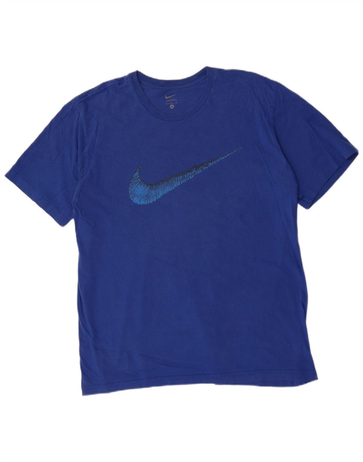 T-shirt grafica da uomo NIKE Top XL in cotone blu