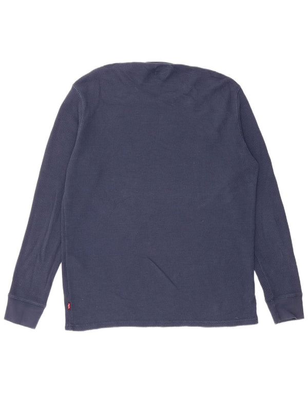 Levi's Top da uomo a maniche lunghe piccolo in cotone blu navy