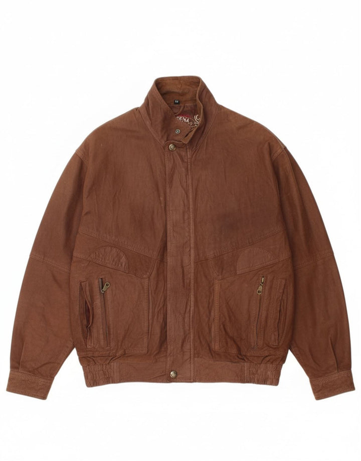 Bomber Morena da uomo in pelle scamosciata IT 52 XL in pelle marrone