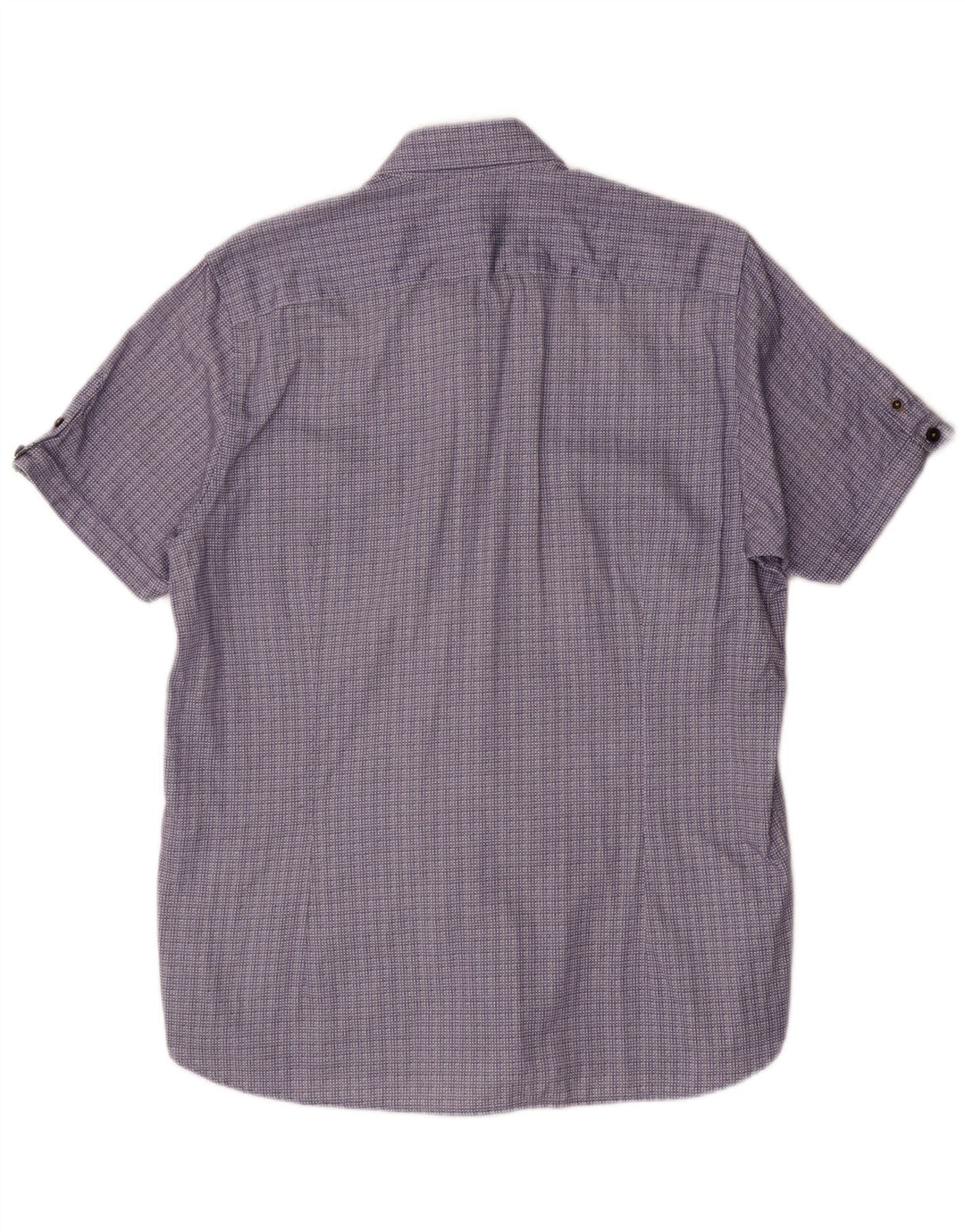 Ted Baker Camicia a maniche corte da uomo Taglia 4 Large Blu Navy in cotone geometrico