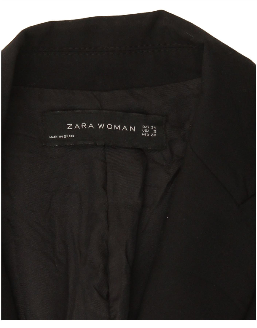 Giacca blazer a 1 bottone da donna Zara EU 34 2XS nera