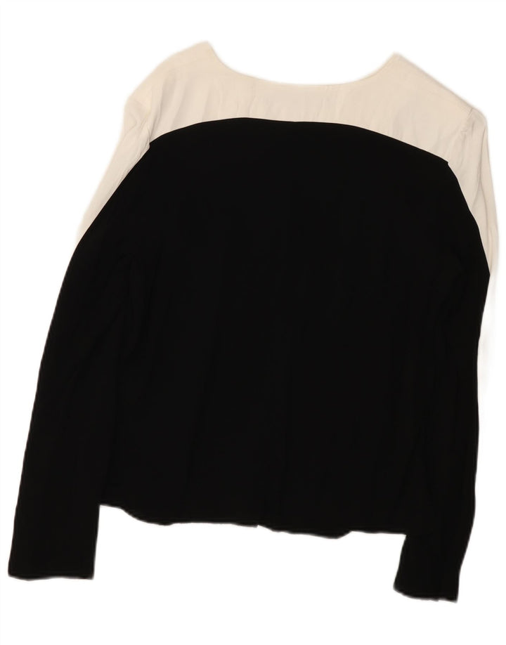Top Zara da donna a maniche lunghe UK 14 viscosa color block medio nero