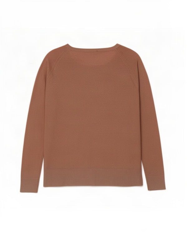 Maglione oversize con scollo a barca da donna Zara UK 10 piccolo in viscosa marrone