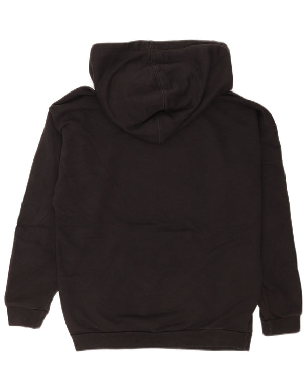 Felpa con cappuccio oversize grafica da donna Adidas UK 8 Small Black Colourblock