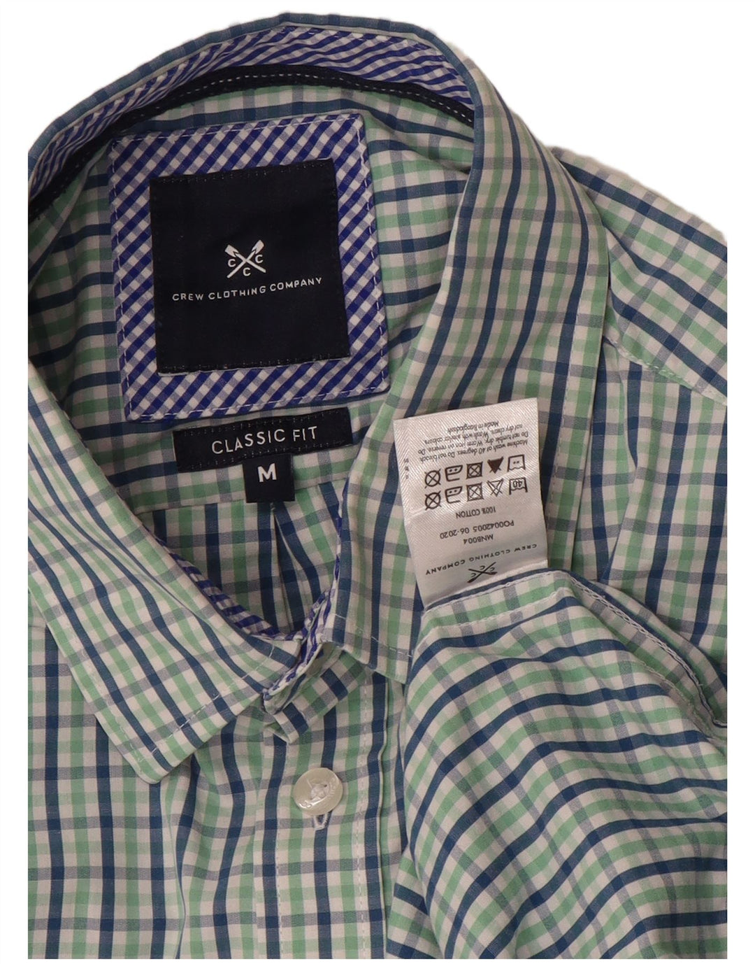 Crew Clothing Camicia da uomo dalla vestibilità classica in cotone a quadretti verde medio