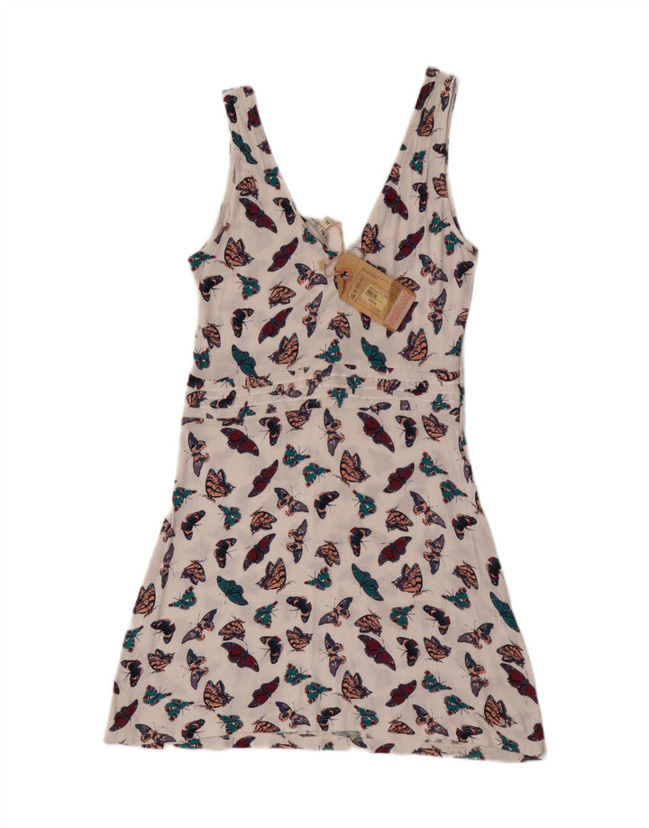 Vestito estivo da donna Fat Face UK 14 Farfalla in viscosa bianca media