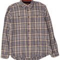 Camicia in flanella da uomo Boston, cotone a quadri bianco sporco
