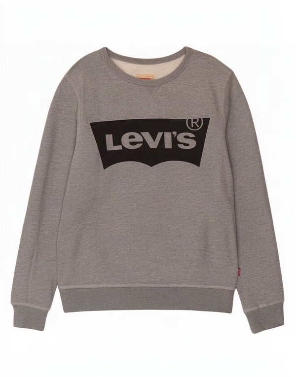Felpa grafica per ragazze Levi's, 13-14 anni, cotone grigio screziato