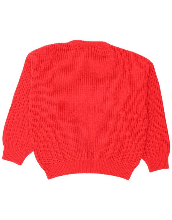 Maglione maglione girocollo da uomo Stefanel XL in lana rossa