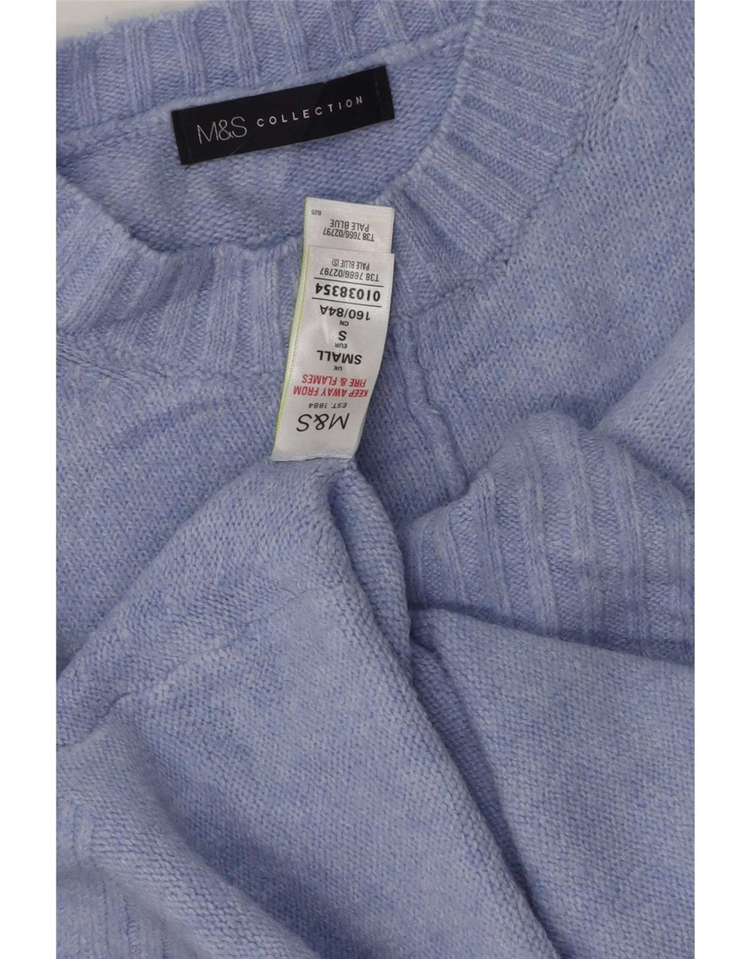 Maglione maglione girocollo lungo da donna Marks & Spencer UK 10 piccolo blu