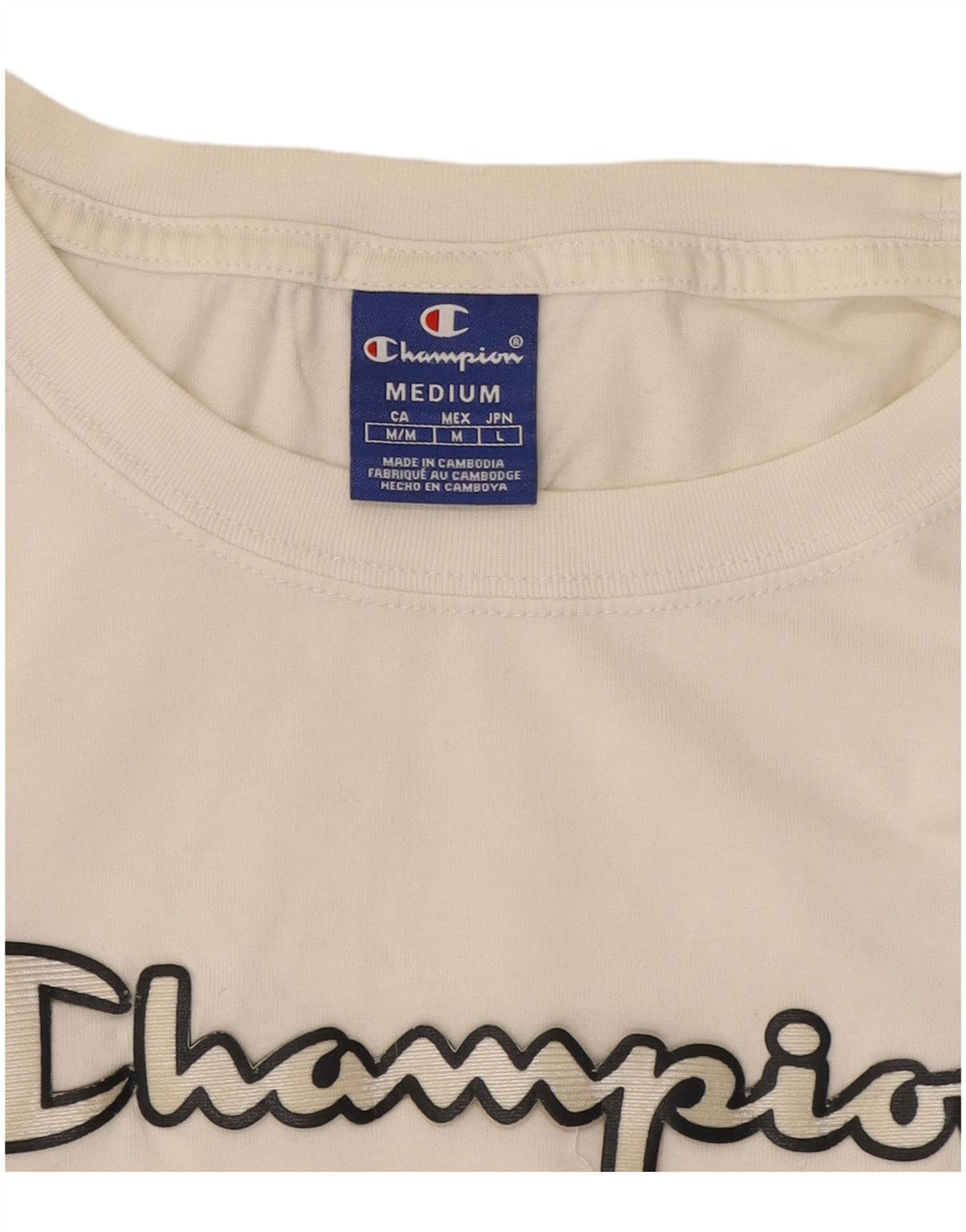 T-shirt grafica corta da donna Champion UK 14 Medium White
