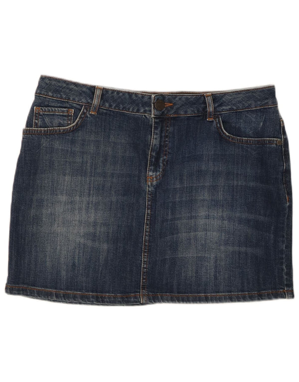 Mini gonna di jeans da donna Fat Face UK 14 grande W32 cotone blu
