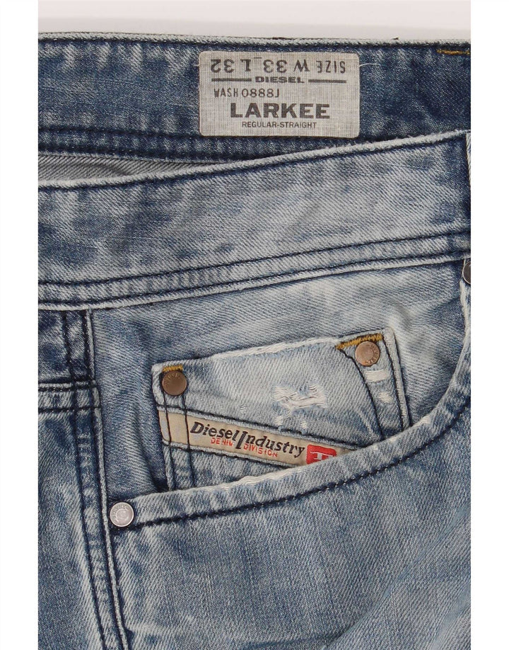 Jeans dritti regolari da uomo Diesel Larkee W33 L32 in cotone blu