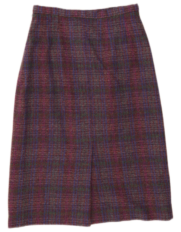 Gonna longuette da donna Pitlochry UK 14 media W30 lana a quadri multicolore