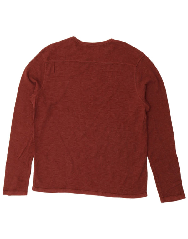 Top da uomo a maniche lunghe di All Saints in cotone marrone rossiccio