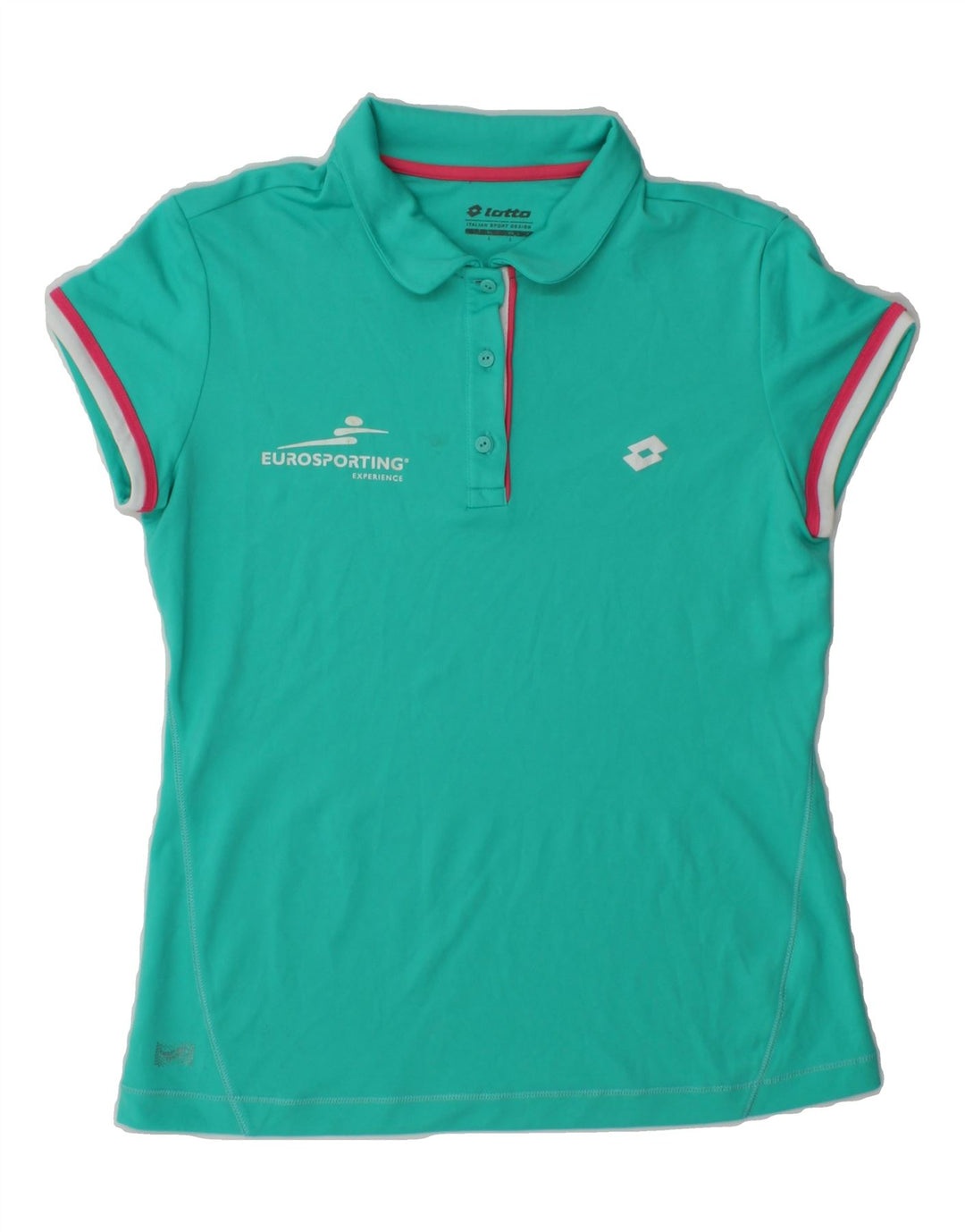 LOTTO Womens Polo Shirt UK 14 Large Turquoise Vintage Lotto and Second-Hand Lotto from Messina Hembry 