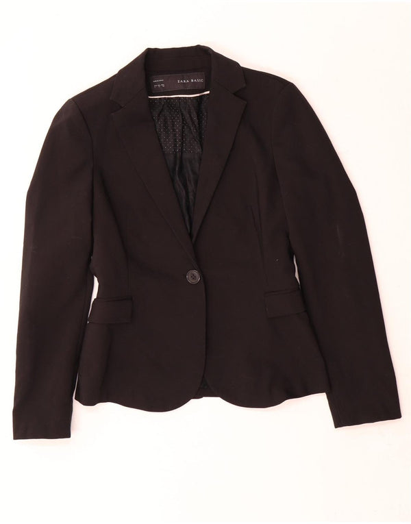 Giacca blazer a 1 bottone da donna Zara UK 10 piccola in poliestere nero