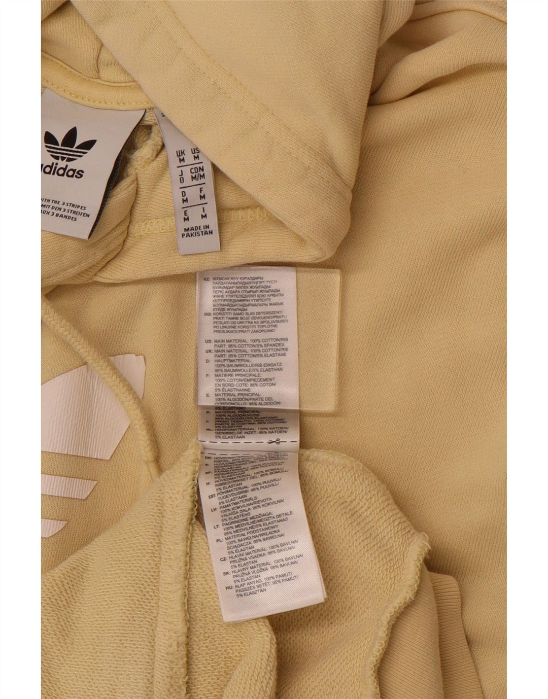 Maglione con cappuccio grafico da uomo ADIDAS in cotone giallo medio