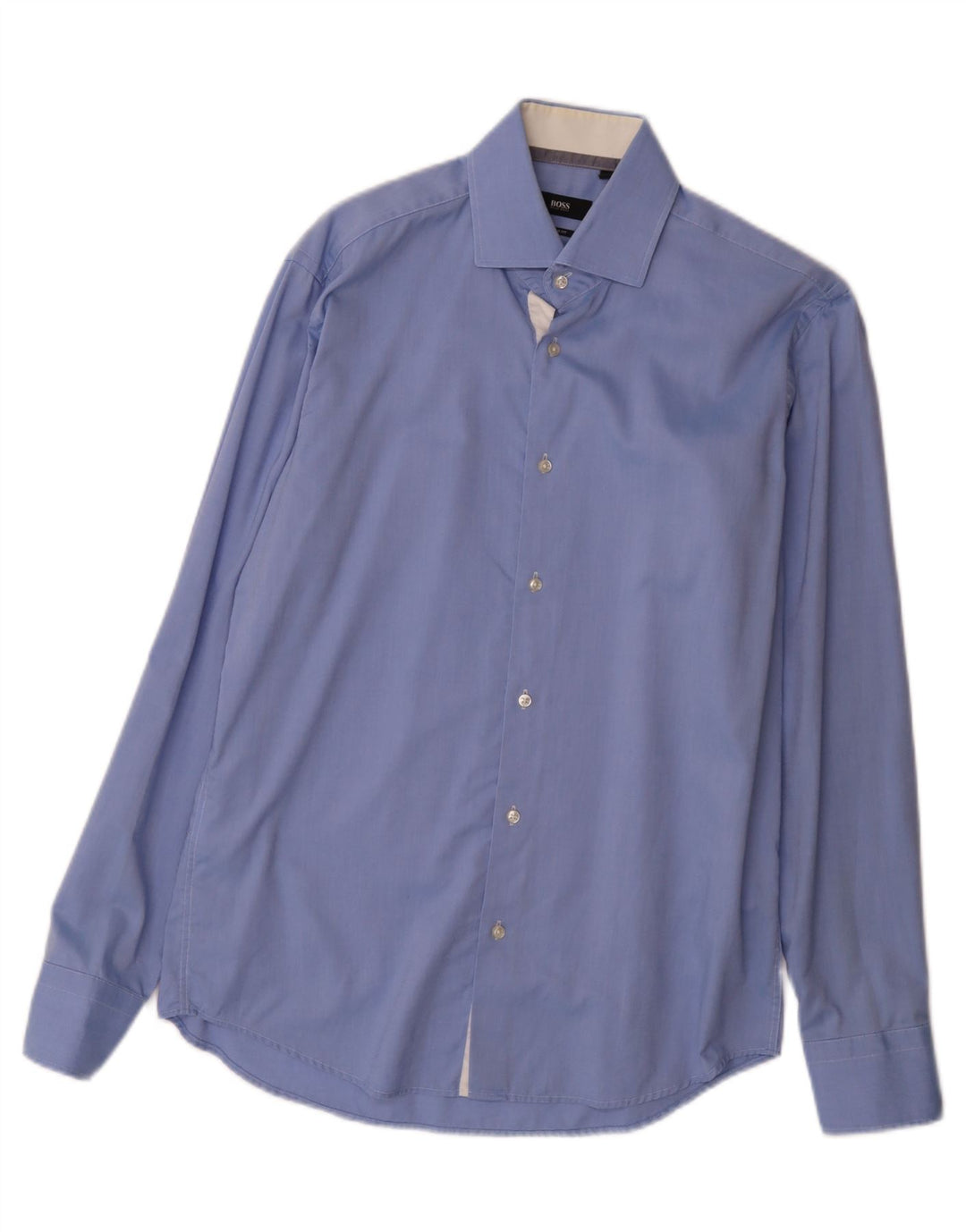 HUGO BOSS Mens Shirt Size 40 15 1/2 Medium Blue Cotton Vintage Hugo Boss and Second-Hand Hugo Boss from Messina Hembry 
