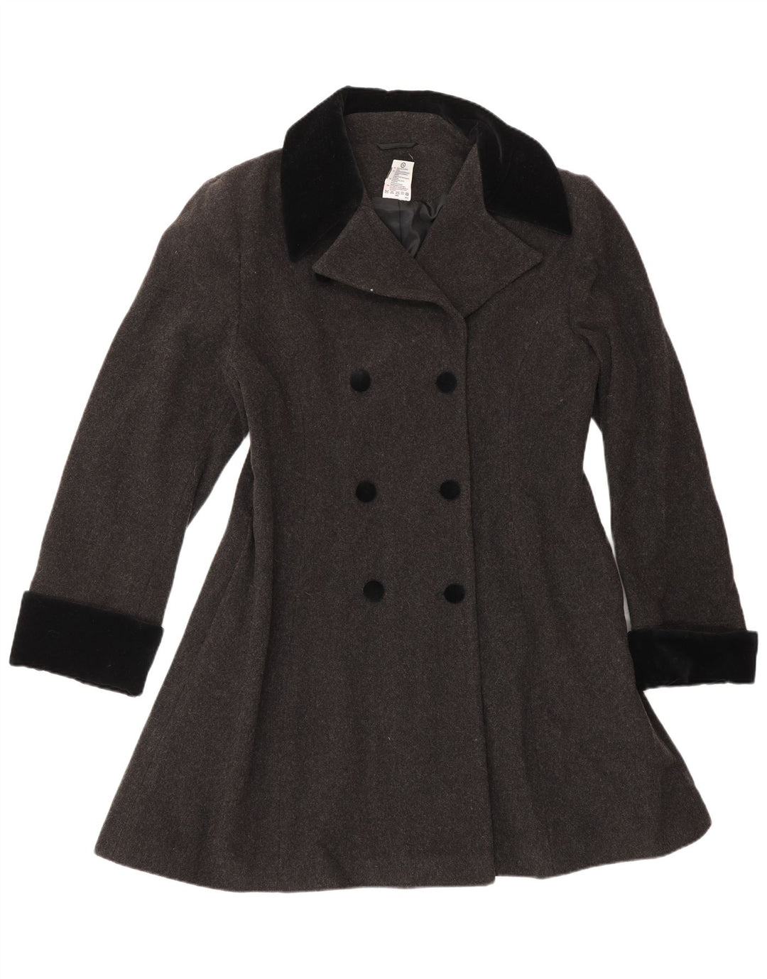 CLOCK HOUSE Cappotto doppiopetto da donna EU 38 Lana grigio medio