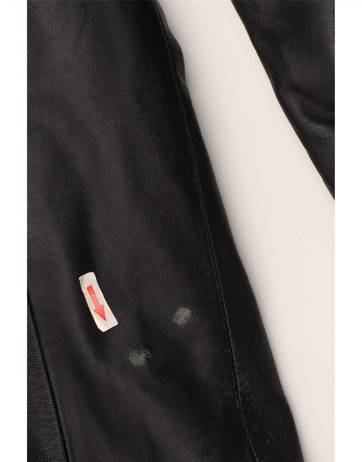 Cappotto in pelle vintage da uomo UK 42 XL Nero