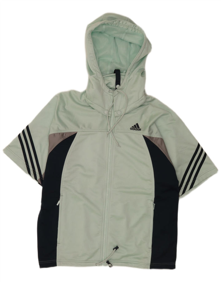 Giacca sportiva da uomo con cappuccio Adidas UK 40/42 Medio Turchese