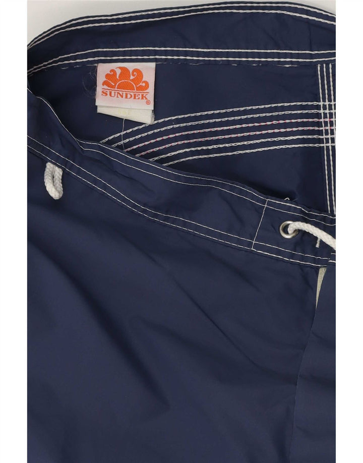 Pantaloncini da bagno da uomo Sundek medio in nylon blu navy