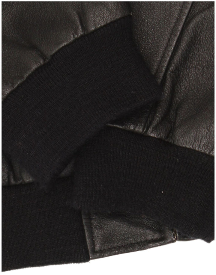 Giacca in pelle bomber da uomo Henry Morell EU 48 in pelle nera media