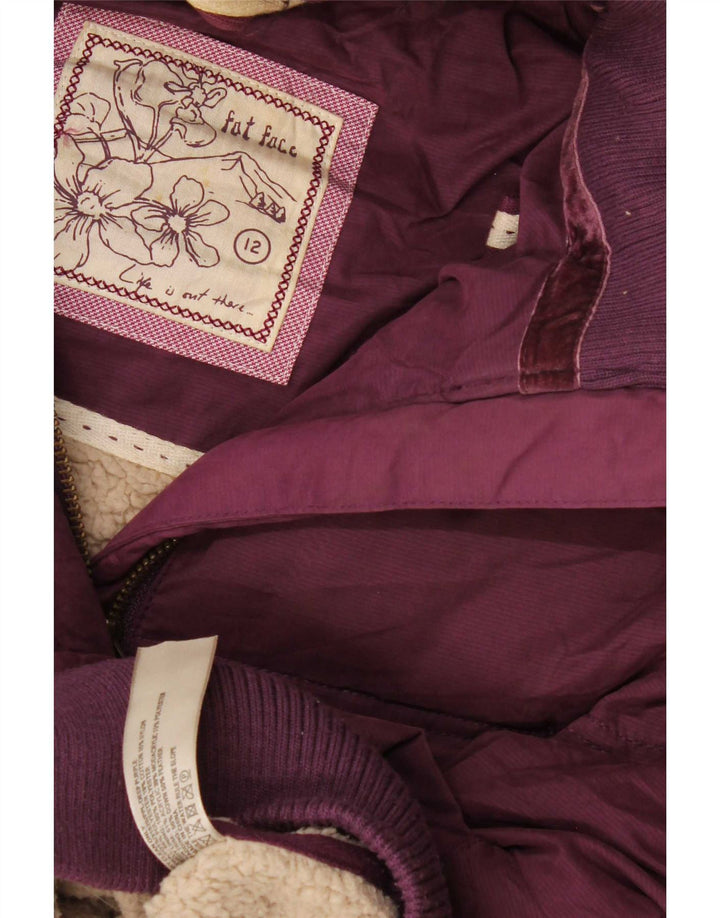 Gilet imbottito con cappuccio da donna Fat Face UK 12 poliestere marrone medio medio