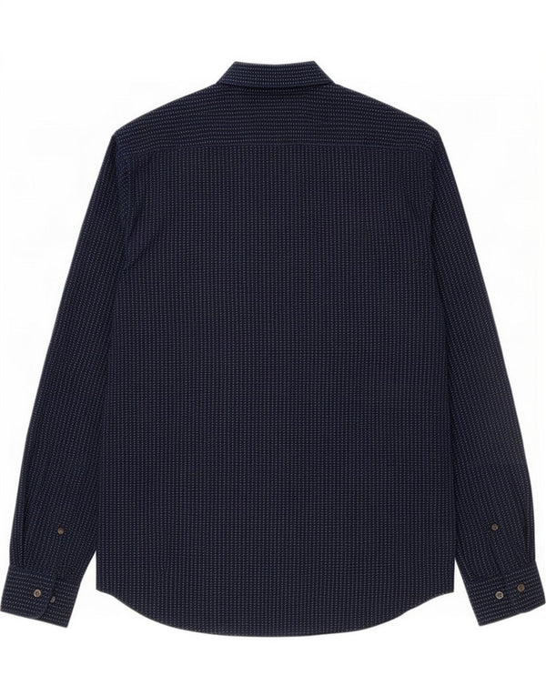 Camicia slim fit da uomo Hugo Boss XL in cotone geometrico blu navy
