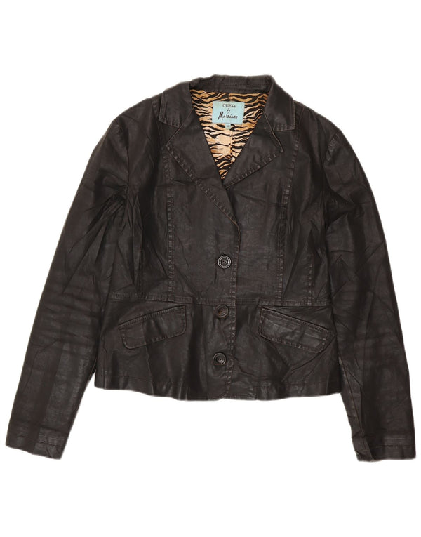 GUESS BY MARCIANO Giacca blazer corta da donna a 3 bottoni IT 46 Large Nera