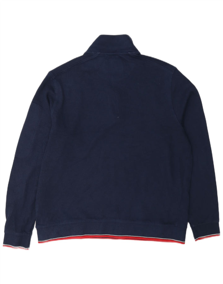 Felpa da uomo Marks & Spencer con zip e collo, maglione XL, cotone blu navy